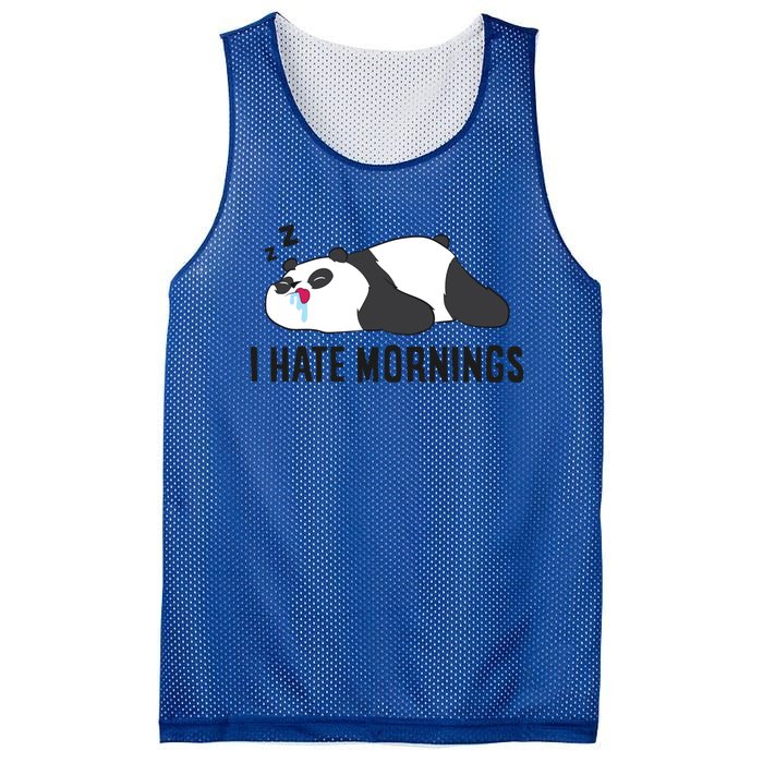 Lazy Panda I Hate Mornings Funny Panda Sleeping Pyjama Gift Mesh Reversible Basketball Jersey Tank