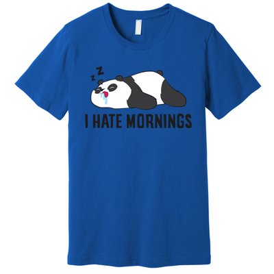 Lazy Panda I Hate Mornings Funny Panda Sleeping Pyjama Gift Premium T-Shirt