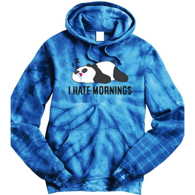 Lazy Panda I Hate Mornings Funny Panda Sleeping Pyjama Gift Tie Dye Hoodie