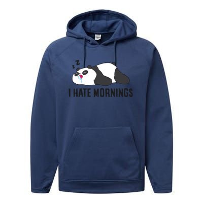 Lazy Panda I Hate Mornings Funny Panda Sleeping Pyjama Gift Performance Fleece Hoodie