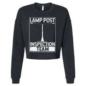 Lamp Post Inspection Team Geocaching Funny Geocache Lover Cropped Pullover Crew