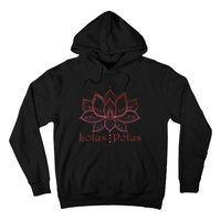 Lotus Potus In Red And Shades Hoodie