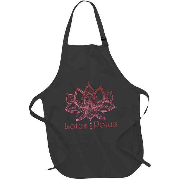 Lotus Potus In Red And Shades Apron