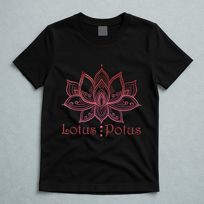 Lotus Potus In Red And Shades T-Shirt