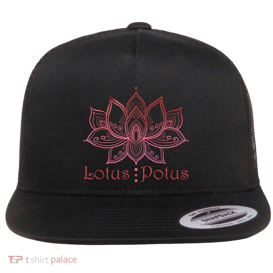Lotus Potus In Red And Shades Flatbill Hat