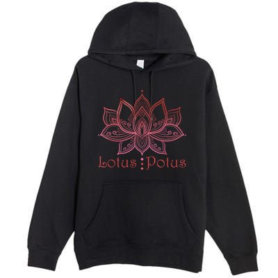 Lotus Potus In Red And Shades Premium Pullover Hoodie