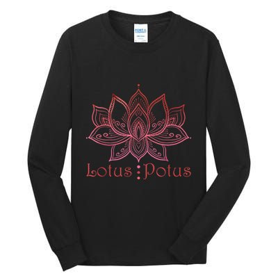 Lotus Potus In Red And Shades Tall Long Sleeve T-Shirt