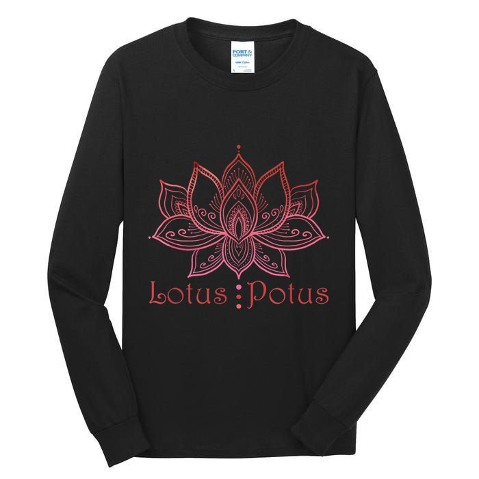 Lotus Potus In Red And Shades Tall Long Sleeve T-Shirt