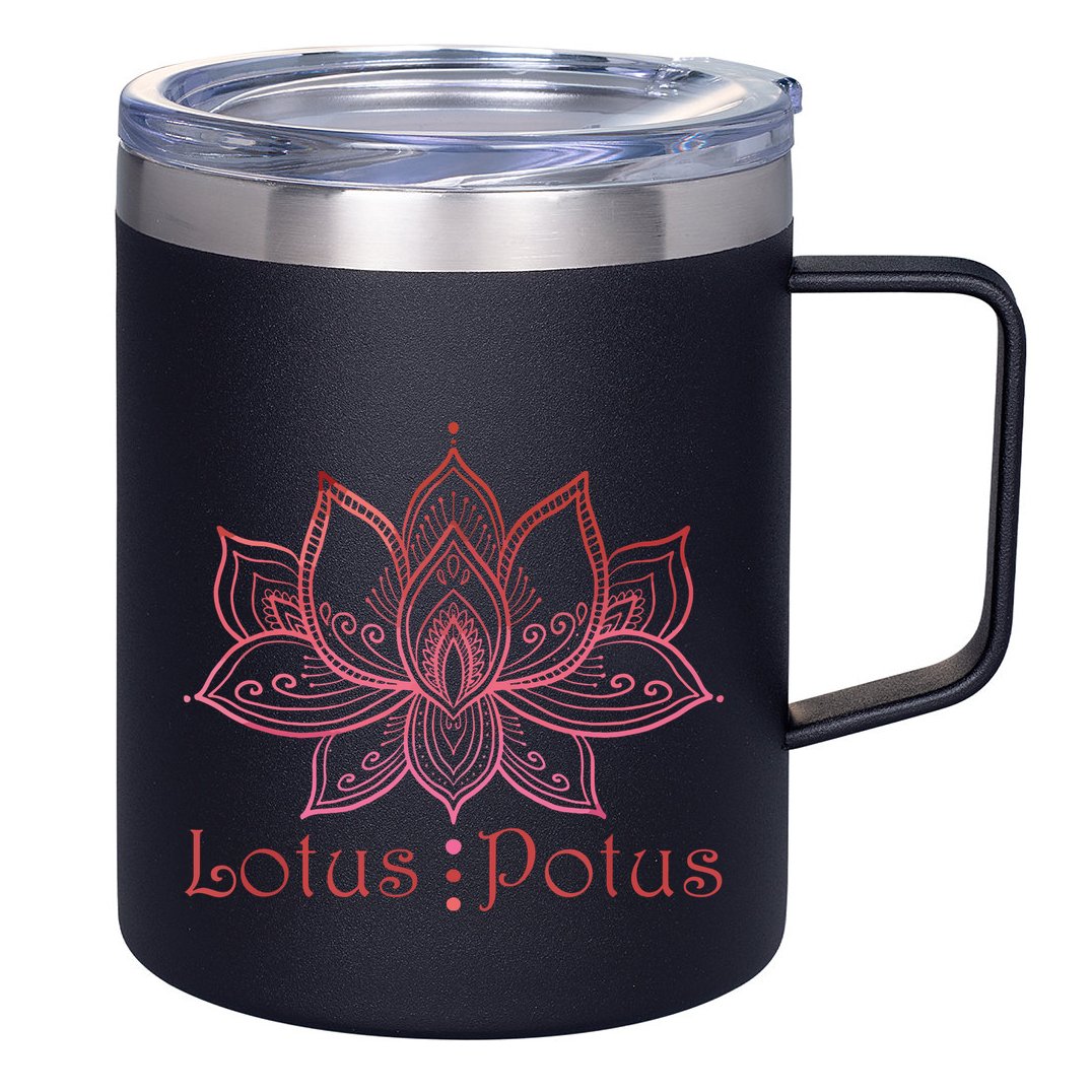 Lotus Potus In Red And Shades 12oz Stainless Steel Coffee Mug