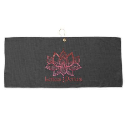 Lotus Potus In Red And Shades Large Microfiber Waffle Golf Towel