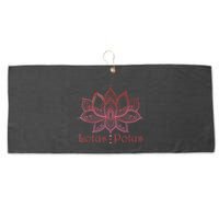 Lotus Potus In Red And Shades Large Microfiber Waffle Golf Towel