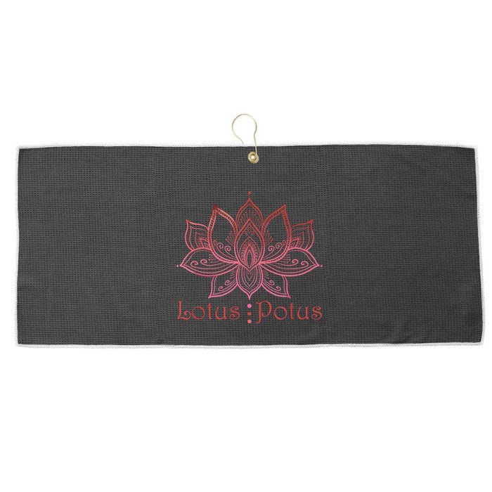 Lotus Potus In Red And Shades Large Microfiber Waffle Golf Towel