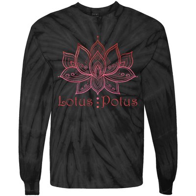 Lotus Potus In Red And Shades Tie-Dye Long Sleeve Shirt