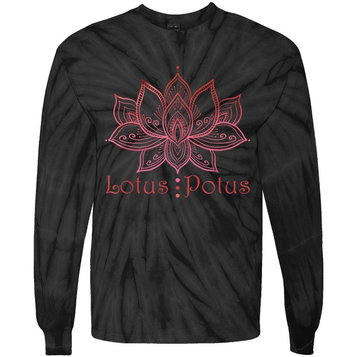 Lotus Potus In Red And Shades Tie-Dye Long Sleeve Shirt