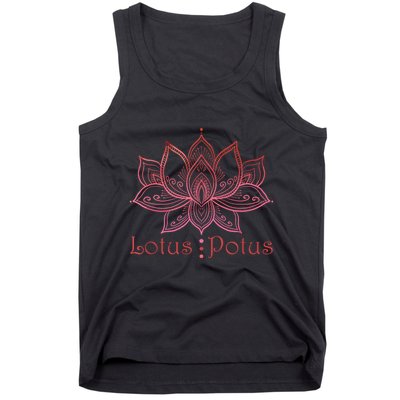 Lotus Potus In Red And Shades Tank Top