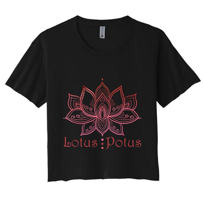 Lotus Potus In Red And Shades Crop Top