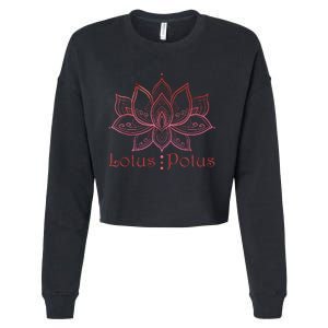 Lotus Potus In Red And Shades Cropped Pullover Crew