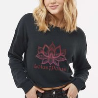 Lotus Potus In Red And Shades Cropped Pullover Crew