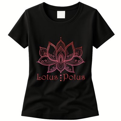 Lotus Potus In Red And Shades Womens T-Shirt