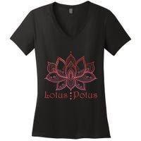 Lotus Potus In Red And Shades Women's V-Neck T-Shirt