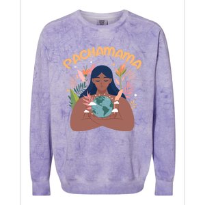 La Pachamama Indigenous Mother Earth Latino Quechua Aymara Gift Colorblast Crewneck Sweatshirt