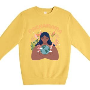 La Pachamama Indigenous Mother Earth Latino Quechua Aymara Gift Premium Crewneck Sweatshirt