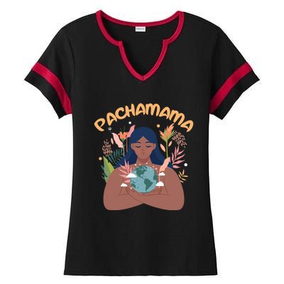 La Pachamama Indigenous Mother Earth Latino Quechua Aymara Gift Ladies Halftime Notch Neck Tee