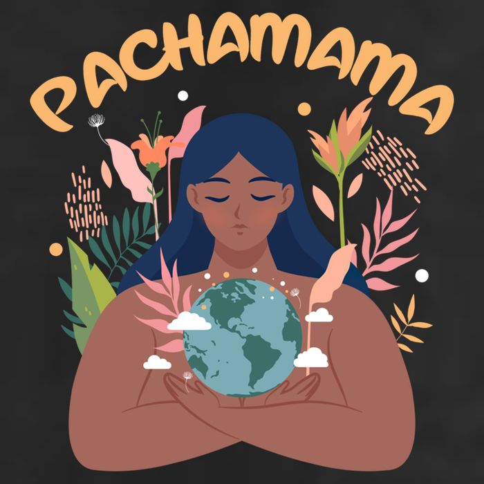 La Pachamama Indigenous Mother Earth Latino Quechua Aymara Gift 7 Panel Mesh Trucker Snapback Hat