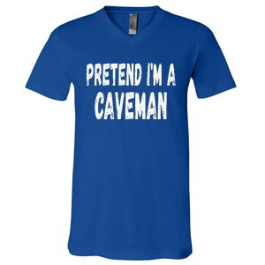 Lazy Pretend Im A Caveman Easy Halloween Costume V-Neck T-Shirt