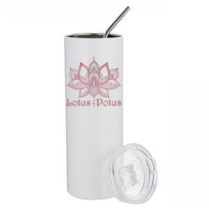 Lotus Potus In Red And Shades Stainless Steel Tumbler