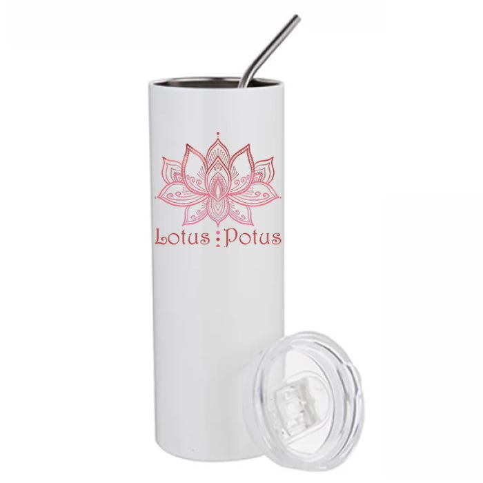 Lotus Potus In Red And Shades Stainless Steel Tumbler