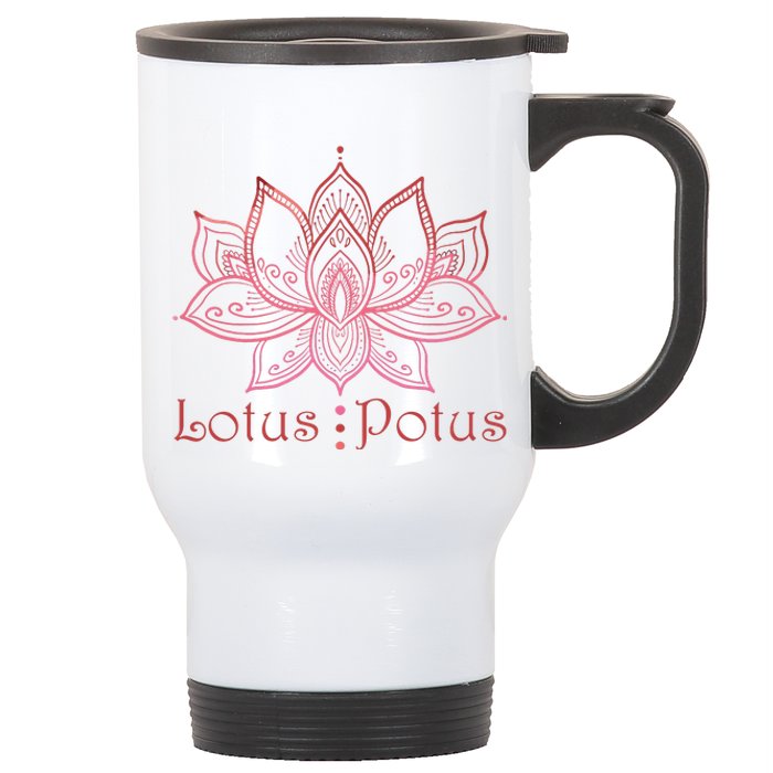 Lotus Potus In Red And Shades Stainless Steel Travel Mug