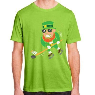 Leprechaun Playing Ice Hockey St Patricks Day Gift Adult ChromaSoft Performance T-Shirt