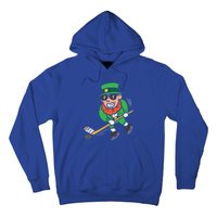 Leprechaun Playing Ice Hockey St Patricks Day Gift Hoodie