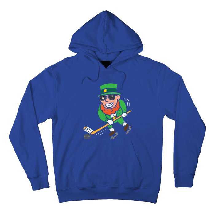 Leprechaun Playing Ice Hockey St Patricks Day Gift Hoodie