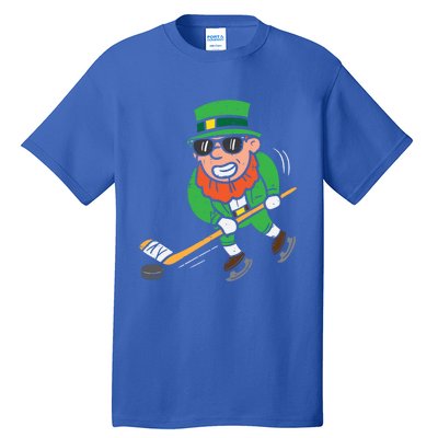 Leprechaun Playing Ice Hockey St Patricks Day Gift Tall T-Shirt