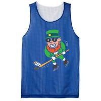 Leprechaun Playing Ice Hockey St Patricks Day Gift Mesh Reversible Basketball Jersey Tank