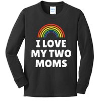 Lgbt Pride I Love My Two Moms Kids Long Sleeve Shirt