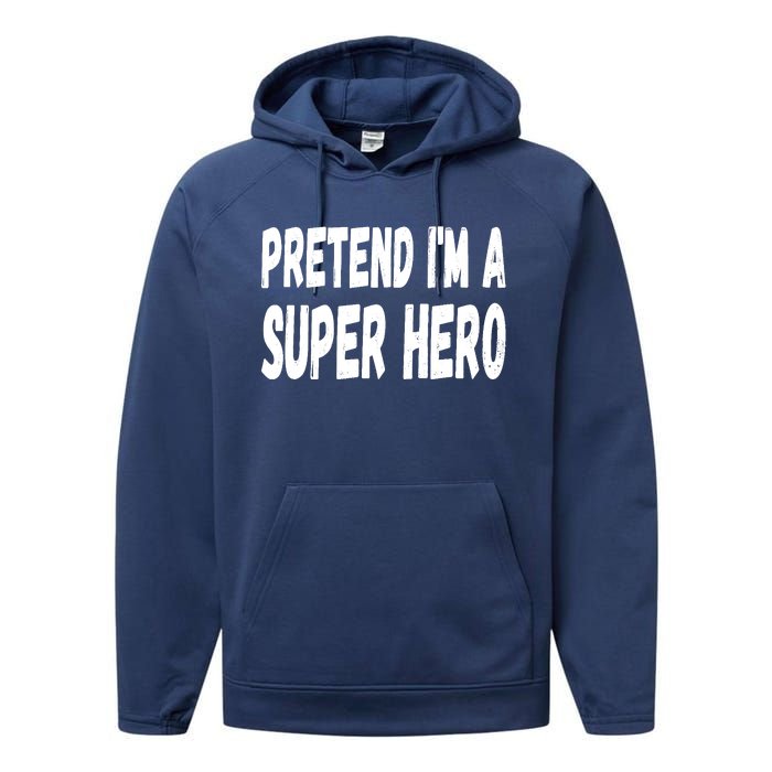 Lazy Pretend I'm A Super Hero Halloween or Costume Party Performance Fleece Hoodie