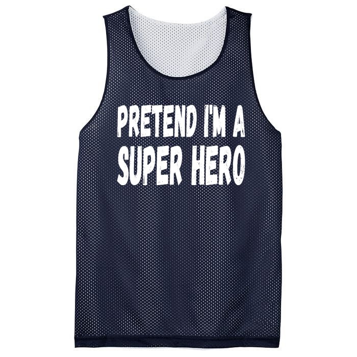 Lazy Pretend I'm A Super Hero Halloween or Costume Party Mesh Reversible Basketball Jersey Tank