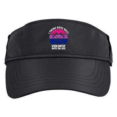 Lgbt Pride I Swing Both Ways Violently With An Axe Adult Drive Performance Visor