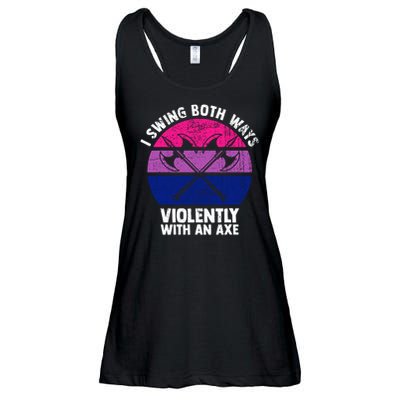 Lgbt Pride I Swing Both Ways Violently With An Axe Ladies Essential Flowy Tank