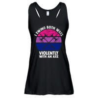 Lgbt Pride I Swing Both Ways Violently With An Axe Ladies Essential Flowy Tank