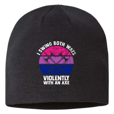 Lgbt Pride I Swing Both Ways Violently With An Axe Sustainable Beanie