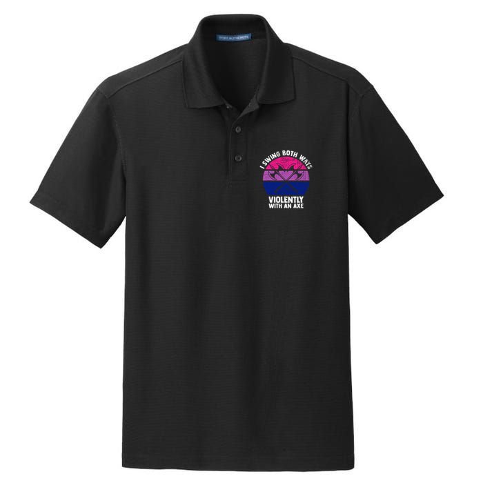 Lgbt Pride I Swing Both Ways Violently With An Axe Dry Zone Grid Polo