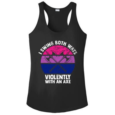 Lgbt Pride I Swing Both Ways Violently With An Axe Ladies PosiCharge Competitor Racerback Tank