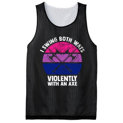 Lgbt Pride I Swing Both Ways Violently With An Axe Mesh Reversible Basketball Jersey Tank