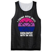Lgbt Pride I Swing Both Ways Violently With An Axe Mesh Reversible Basketball Jersey Tank