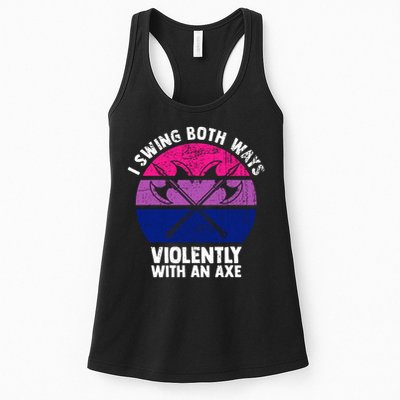Lgbt Pride I Swing Both Ways Violently With An Axe Womens Tank Top