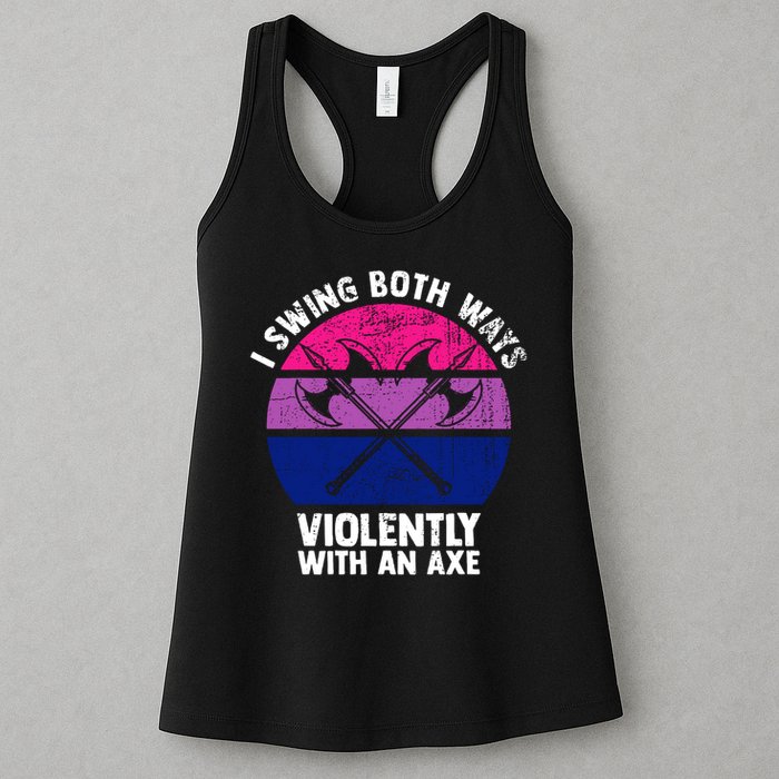 Lgbt Pride I Swing Both Ways Violently With An Axe Womens Tank Top